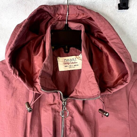 Ashley by 26 International Pink Hooded Zip‎ Up Rain Jacket Size Small - Picture 3 of 10